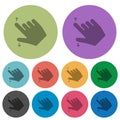 Right handed pinch open gesture color darker flat icons