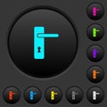 Right handed simple door handle dark push buttons with color icons