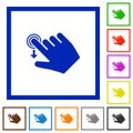 Right handed slide down gesture flat framed icons Royalty Free Stock Photo
