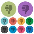 Right handed thumbs down solid color darker flat icons