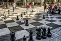 The four giant chess sets are back on Sainte-Catherine Street in Montreal