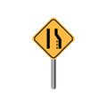 Right lane ends sign. Vector illustration decorative design Royalty Free Stock Photo