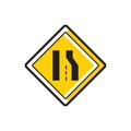 Right lane ends sign. Vector illustration decorative design Royalty Free Stock Photo