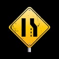 Right lane ends sign. Vector illustration decorative design Royalty Free Stock Photo