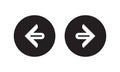 Right left or next and previous simple arrows for your web or app ui design. Vector illustration. Royalty Free Stock Photo