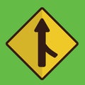 Right merge road sign. Vector illustration decorative design Royalty Free Stock Photo