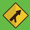 Right merge road sign. Vector illustration decorative design Royalty Free Stock Photo