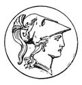 Right Minerva Head vintage illustration