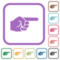 Right pointing hand solid simple icons