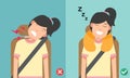 The right posture to sleep while sitting upright