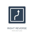right reverse curve icon in trendy design style. right reverse curve icon isolated on white background. right reverse curve vector