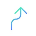 Right reverse turn pixel perfect gradient linear ui icon Royalty Free Stock Photo