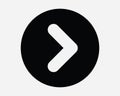 Right Round Caret Arrow Pointer Pointing East Next Page Scroll Swipe Gesture Beside Point Side Button Icon Sign Shape Vector