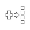 Right side alignment line icon