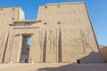 Right side of the entrance of the Temple of Horus Royalty Free Stock Photo