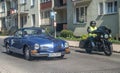 Classic Volkswagen Karmann Ghia at a veteran cars meeting