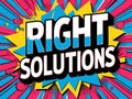 Right Solutions Comic Book Style Graphic Design Royalty Free Stock Photo