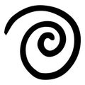 Right spiral element icon, hand drawn style