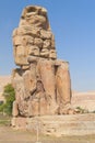 Right statue of the two colossi of Memnon (Egypt) Royalty Free Stock Photo