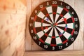 Right on target concept using dart in the bullseye Royalty Free Stock Photo