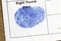 Right Thumb Finger Print Royalty Free Stock Photo