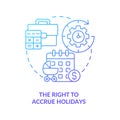 Right to accrue holidays blue gradient icon Royalty Free Stock Photo