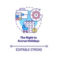 Right to accrue holidays concept icon Royalty Free Stock Photo