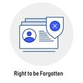 Right to be Forgotten GDPR Icon: Data Erasure.