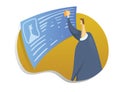 Right to be forgotten in the internet. A man erases information about himself. Concept vector illustration isolated on