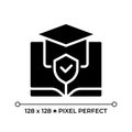 Right to education pixel perfect glyph solid icon Royalty Free Stock Photo