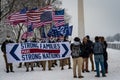 Right-to-Life Marchers with Flags