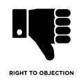 Right to objection icon vector isolated on white background, log