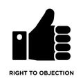 Right to objection icon vector isolated on white background, log