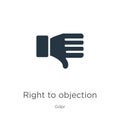 Right to objection icon vector. Trendy flat right to objection icon from gdpr collection isolated on white background. Vector