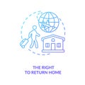 The right to return home blue gradient concept icon Royalty Free Stock Photo