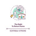 The right to return home concept icon