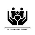 Right to social security pixel perfect glyph solid icon Royalty Free Stock Photo