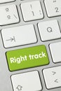 Right track - Inscription on Green Keyboard Key