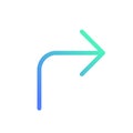 Right turn arrow pixel perfect gradient linear ui icon Royalty Free Stock Photo