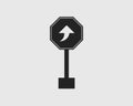Right turn arrow sign icon of highway Royalty Free Stock Photo