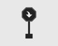 Right turn arrow sign icon of highway Royalty Free Stock Photo