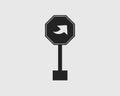 Right turn arrow sign icon of highway Royalty Free Stock Photo