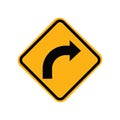 Right turn road sign. Vector illustration decorative design Royalty Free Stock Photo