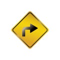 Right turn road sign. Vector illustration decorative design Royalty Free Stock Photo
