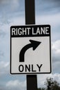 Right Turn Only Sign Royalty Free Stock Photo