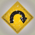right u-turn road sign. Vector illustration decorative design Royalty Free Stock Photo