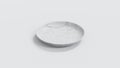 Right View 3D Illustration White Marble Plate 30cm on a White Background Royalty Free Stock Photo