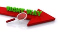 right way on arrow and white Royalty Free Stock Photo