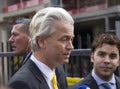 Geert Wilders campaigning in The Hague, Holland Royalty Free Stock Photo