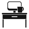 Right workspace position icon simple vector. Office sit Royalty Free Stock Photo